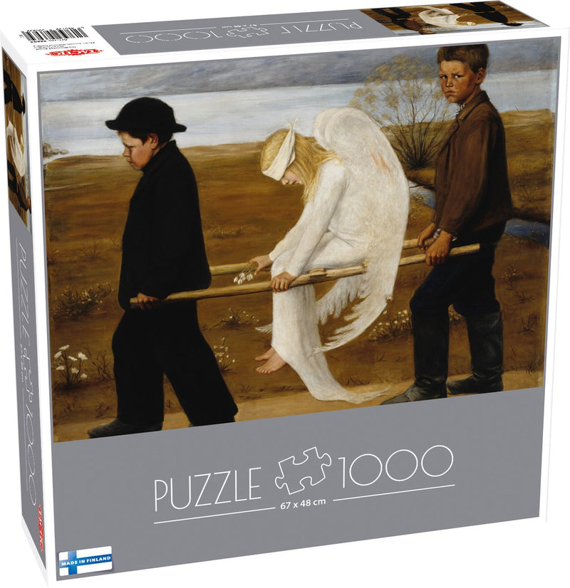 Tattica Hugo Simberg: angelo ferito – puzzle – 1000 pezzi – arte classica finlandese – capolavoro simbolista – alta qualità scandinava