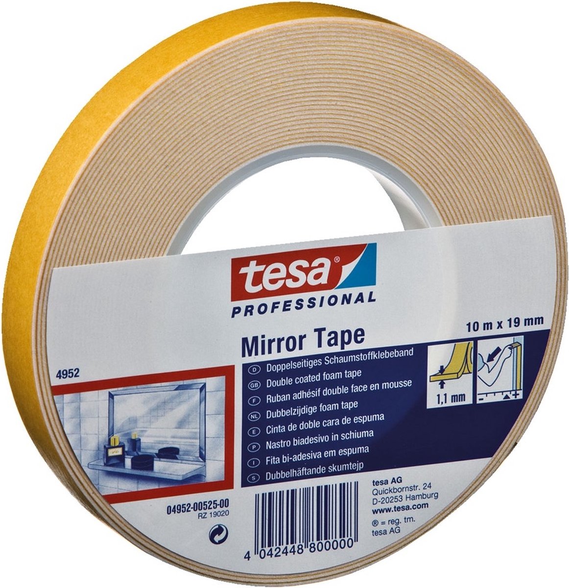 Tesa professional 1068909 - specchio da montaggio tesa pro | 16 pezzi