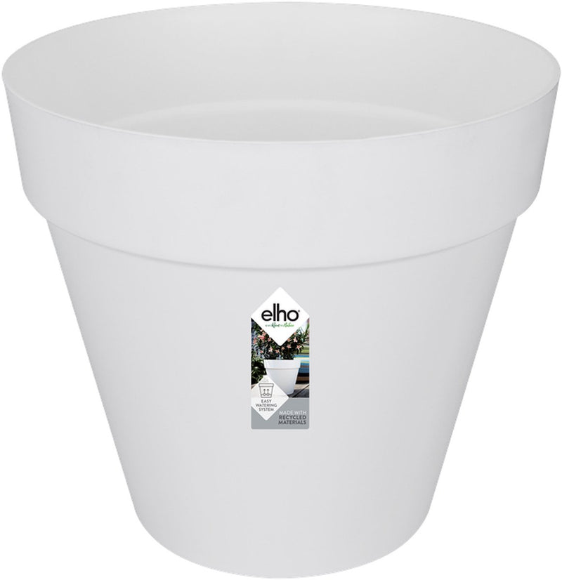 Elho loft urban round 60 - macetero grande para exterior - depósito de agua - plástico 100% reciclado - ø 58,0 x h 54,0 cm - blanco