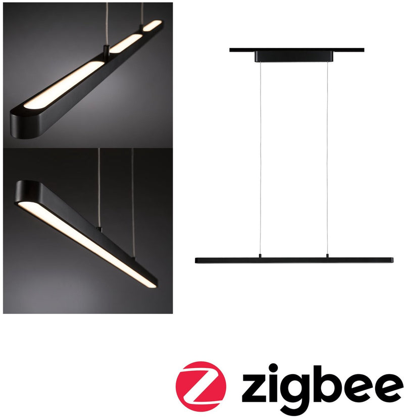 Paulmann Urail Pendenti Smart Home Zigbee 3.0 Lento 3x600lm 3x13.5W Tunable White Dimmerabile 230V Nero Opaco