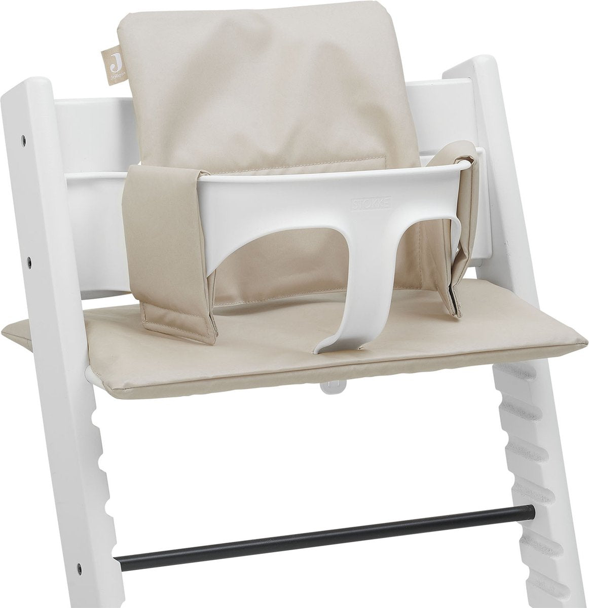 Jollein stoelverkleiner meegroei - nougat - voor kinderstoel - gecoat polyester
