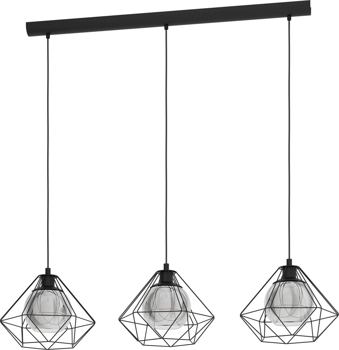 Eglo vernham - hanglamp - e27 - 114,5 cm - zwart