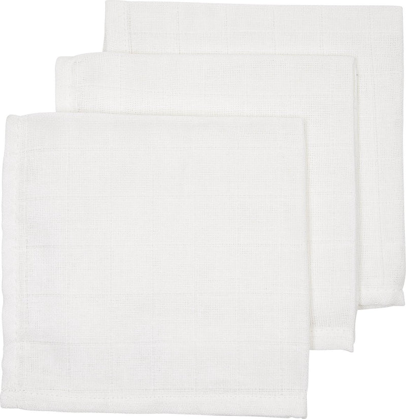 Salviette viso Meyco Baby Uni - confezione da 3 - idrofile - bianco - 30x30 cm