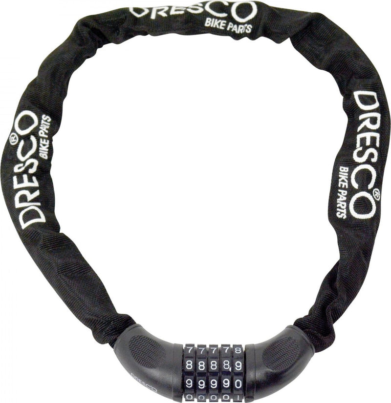 Lucchetto a combinazione catena Dresco 90 cm - tondo 6 mm - nero