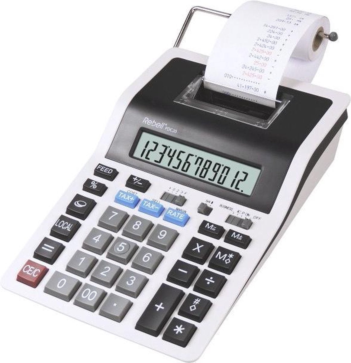 Rebell printcalculator - pdc20-wb - wit-zwart - re-pdc20-wb