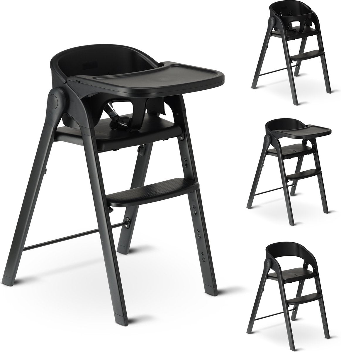 Trona de lujo Deryan - trona de crecimiento - plegable - negro