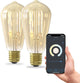Calex slimme lamp - set van 2 stuks - wifi led filament verlichting - e27 - rustiek smart bulb goud - dimbaar - warm wit licht - 7w
