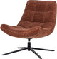 Woood maudi draaifauteuil - chenille - bruin - 84x74x86