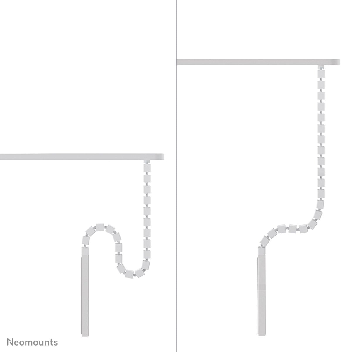 Neomounts ads06-133wh kabelgeleider - modulaire segmenten - schroefbevestiging - magnetische kabelgoot - universeel - wit