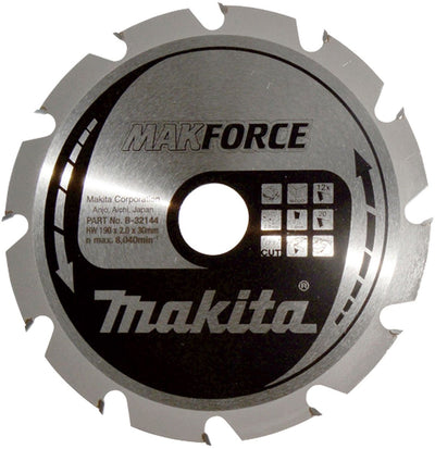 Makita cirkelzaagblad voor hout | makforce | ø 190mm asgat 30mm 12t - b-32144