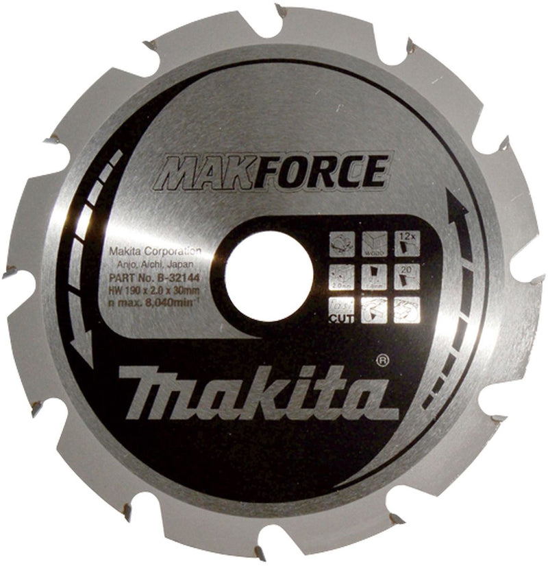 Accessori Makita lama per sega circolare | legno | 190x30x2,0 12t 20g - b-32144