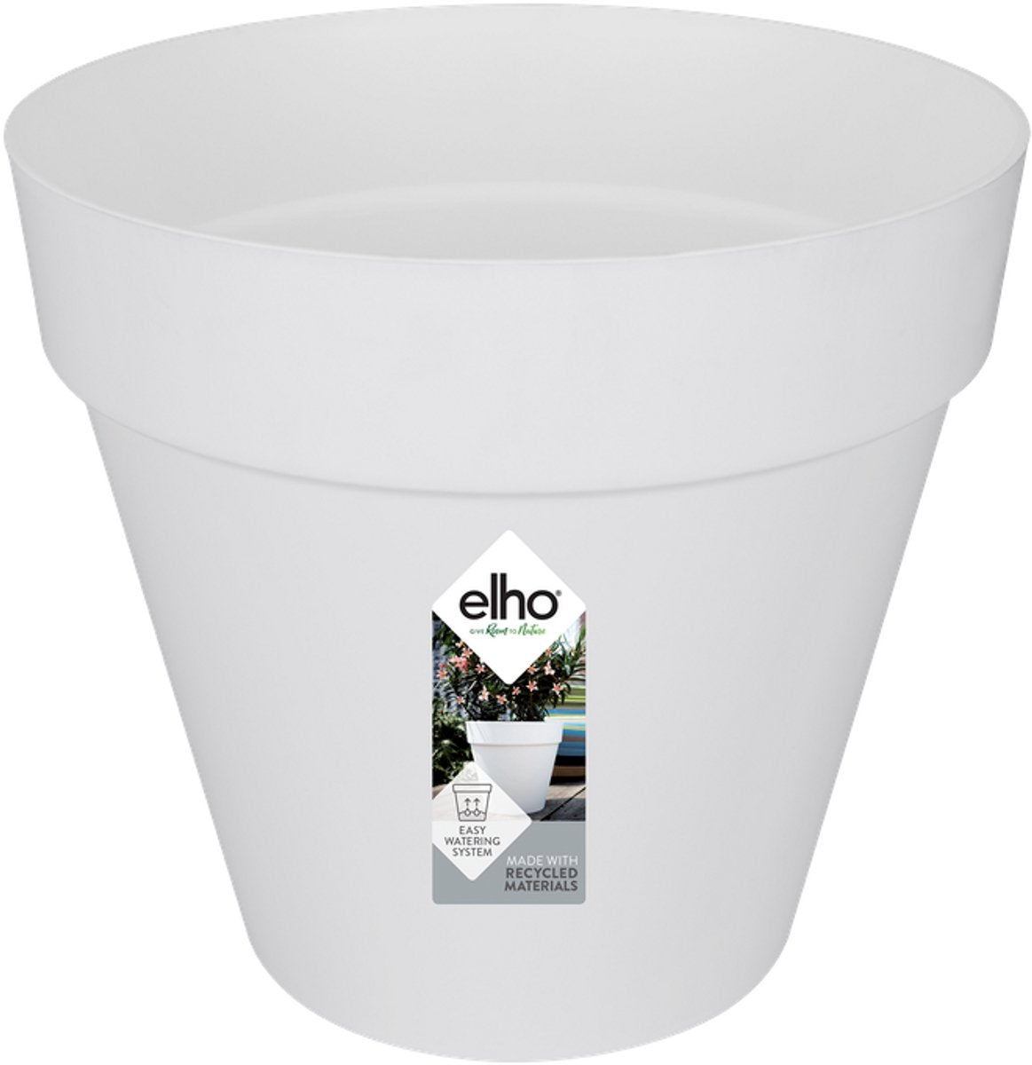 Elho loft urban round 20 - macetero de exterior - ø 19,3 x h 17,5 cm - blanco