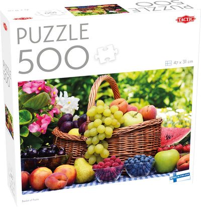 Tactic basket of fruits – puzzle – 500 pieces – basket with colorful fruits – still life and food illustration – high scandinavian quality