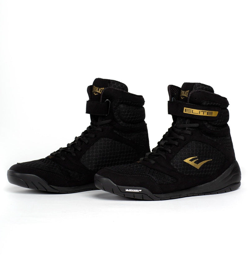 Everlast elite 2 - scarpe da boxe - alte - nero oro (disponibili in diverse misure)