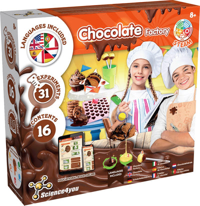 Science 4 you fabbrica di cioccolato science4you – kit fai da te – crea i tuoi dolcetti al cioccolato – esperimenti con la cucina a stelo – età 8+