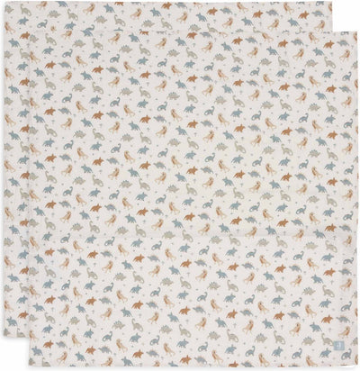 Jollein - panno idrofilo grande 115x115 cm - fasciatoio - cotone morbido - 2 pezzi - ruggente