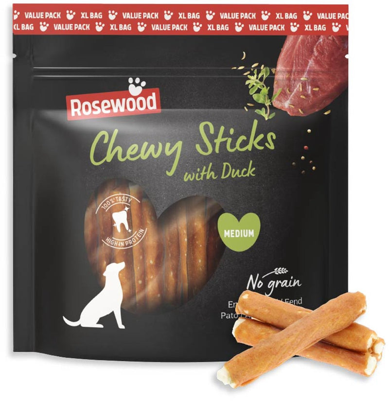 Palitos masticables de palisandro para perros snack pato mediano - palitos masticables de piel de vaca - paquete económico 500 g - sin cereales - sin aditivos artificiales