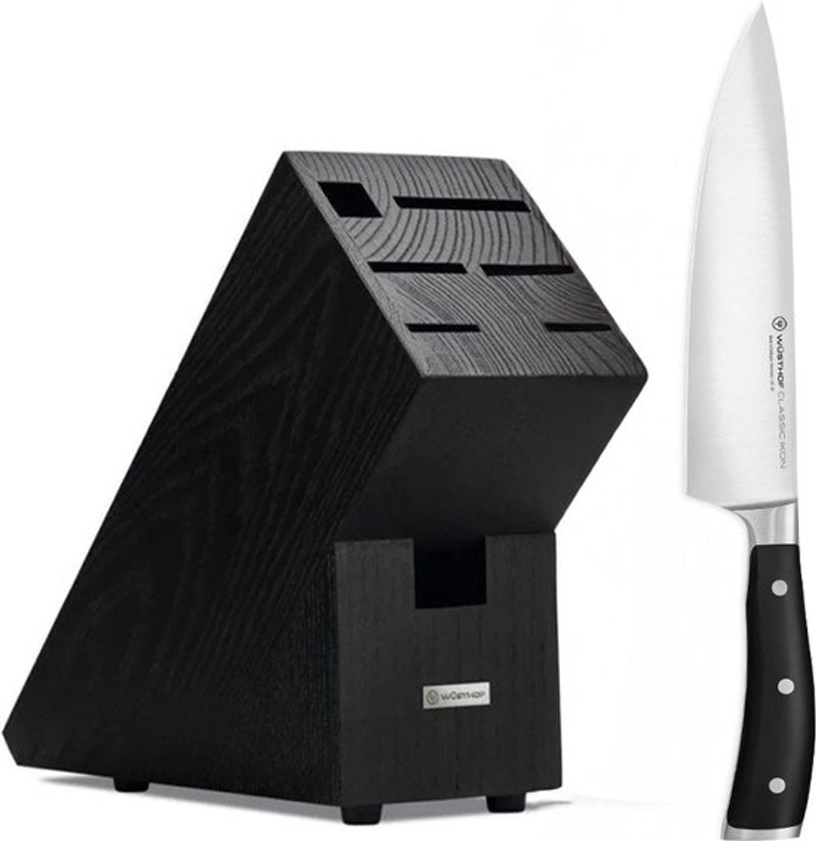 Wusthof - coltello da chef classico ikon 20 cm + ceppo nero in omaggio