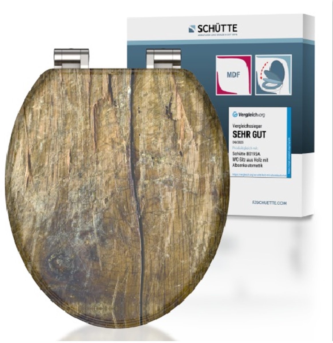 Schütte schütte asiento de inodoro de madera sólida mdf marrón