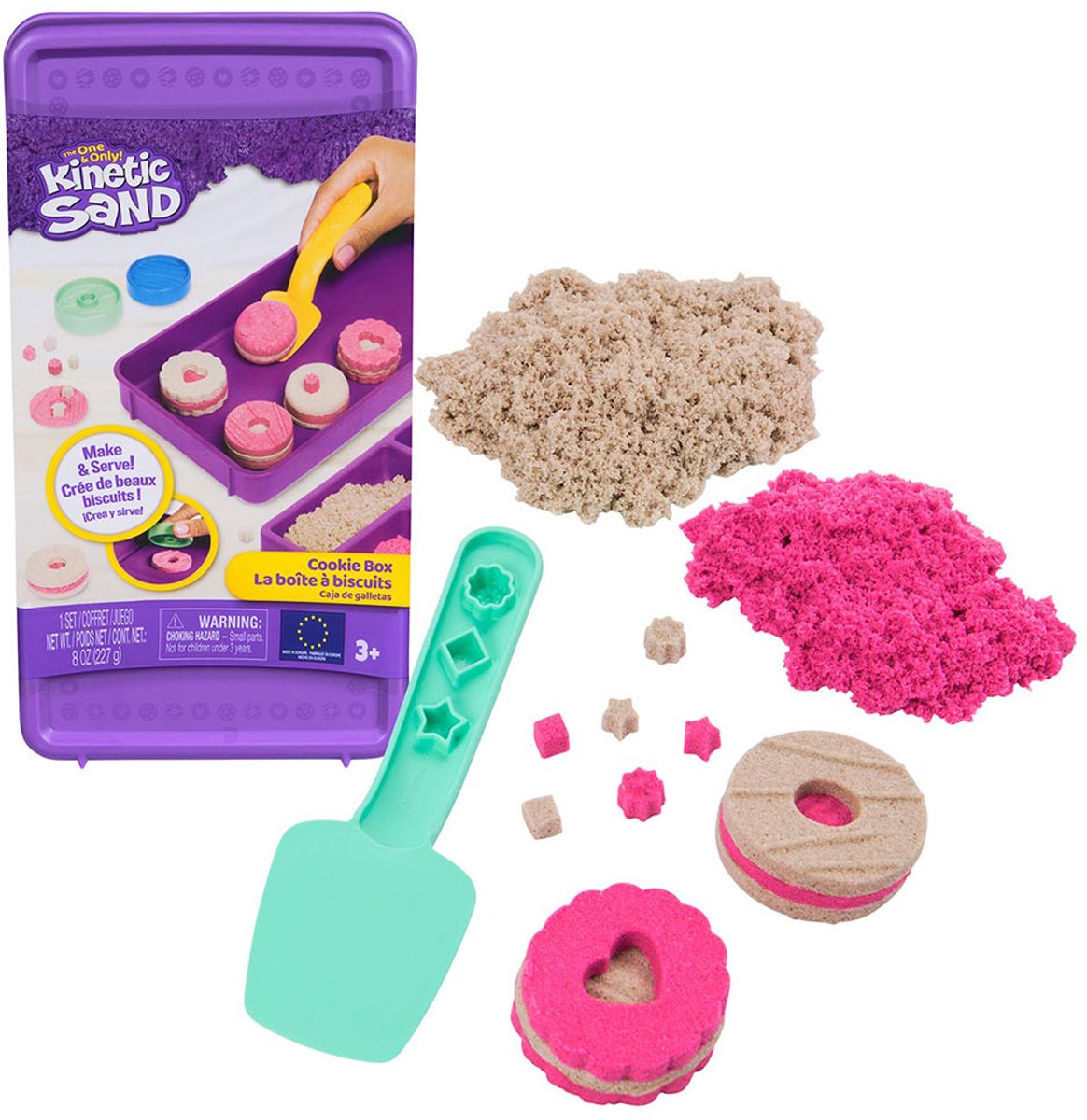 Set da gioco Spin Master con scatola di biscotti di sabbia cinetica per bambini, 227 g.