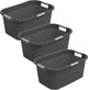 Portabiancheria Rotho Country - set da 3 - 40 litri - antracite