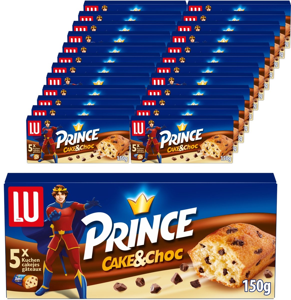 Lu prince cake choc 16 x 150 g (5 x 30 g) - galletas - galleta para llevar - café - té - trabajo - caldo