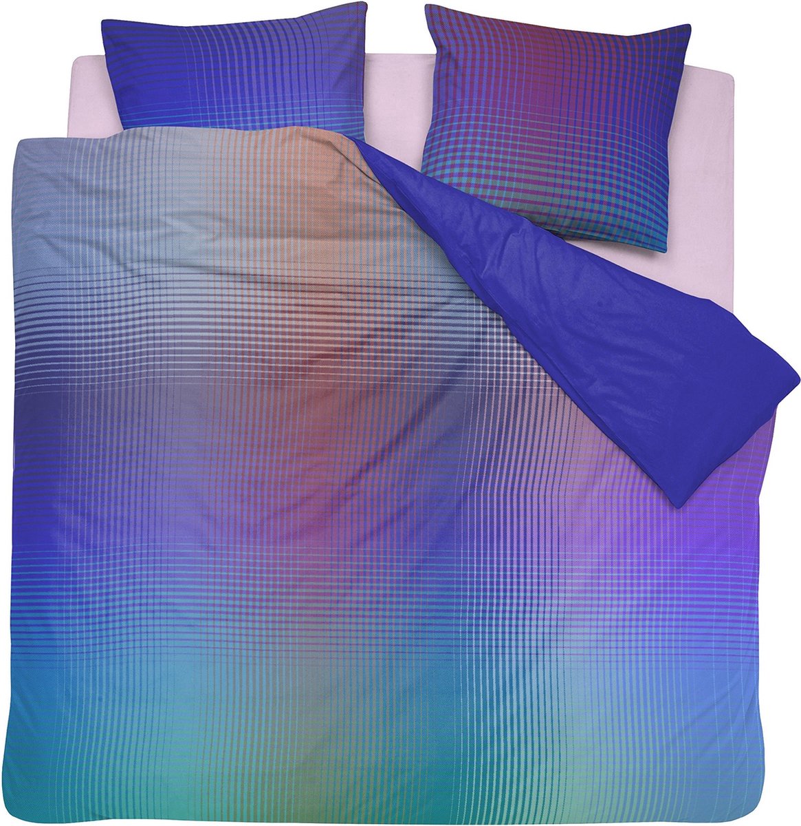 Copripiumino Damai arcobaleno - satinato - 240x200 220 cm - viola + 2 federe 60x70