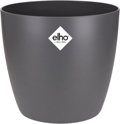 Elho brussels rond 14 - bloempot voor binnen - 100% gerecycled plastic - ø 13.5 x h 12.6 cm - antraciet