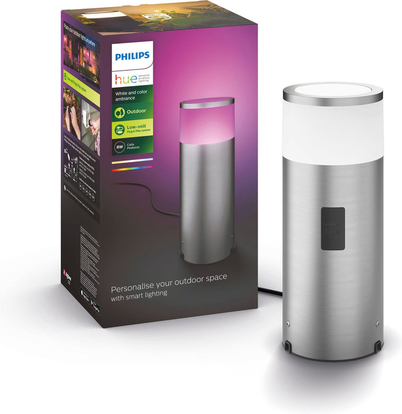 Lampada da terra Philips Hue Calla - luce bianca e colorata - acciaio inossidabile - bassa