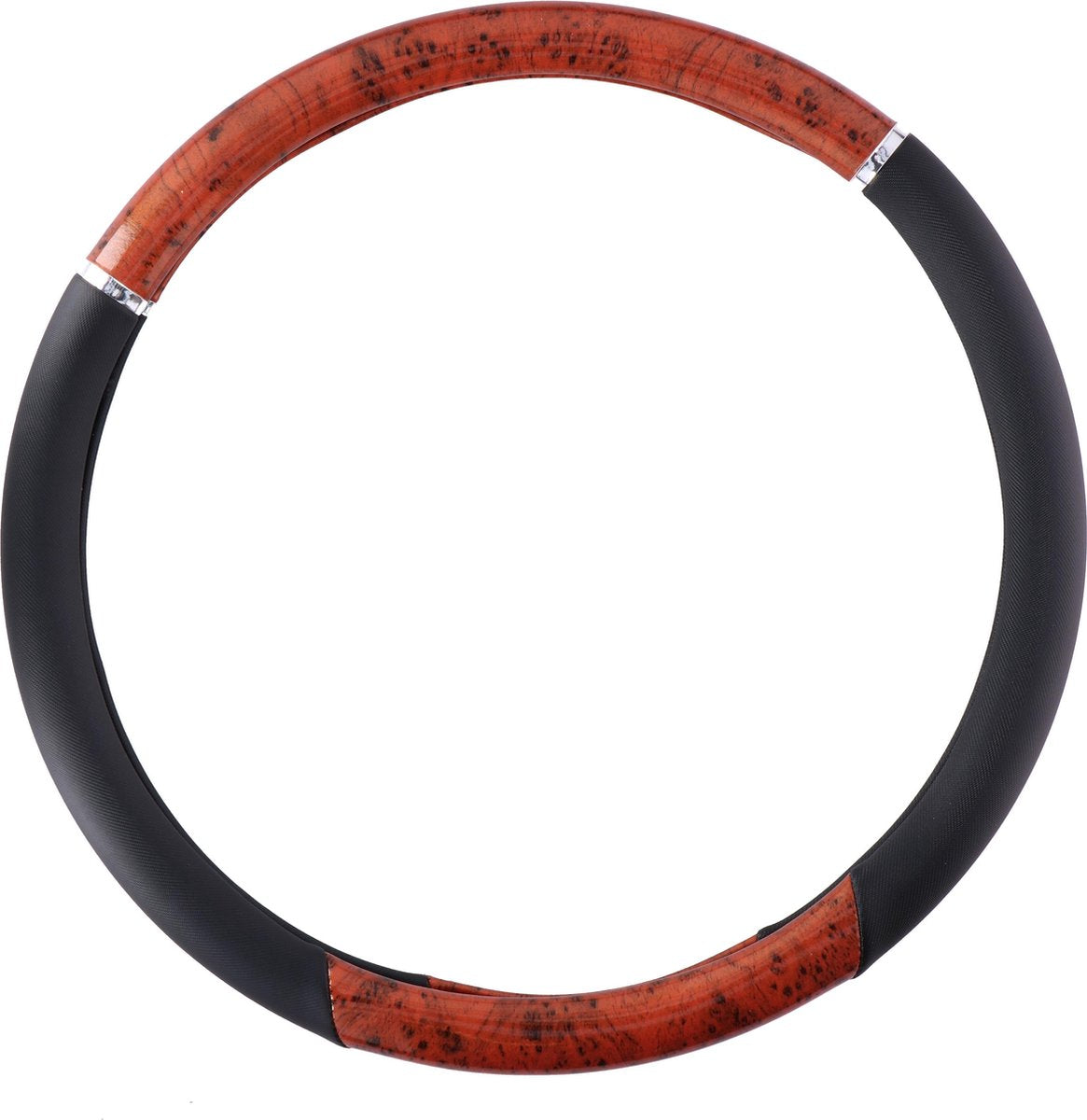 All ride truck stuurhoes 44-46 cm - voor vrachtwagenstuur - half houtlook - half zwart