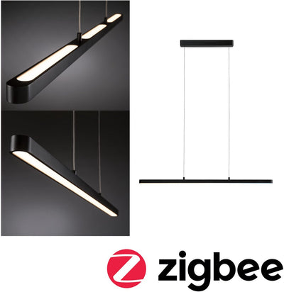 Paulmann Lampada a sospensione LED Smart Home Zigbee 3.0 lento tunable white 2100lm 41,5W nero opaco dimmerabile