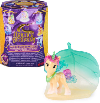 Accademia degli unicorni - Unicorno da collezione con figura magica a sorpresa in pietra preziosa - Giocattoli per unicorno - Set da gioco