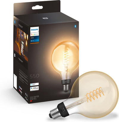 Lampada globo a filamento Philips Hue G125 - luce bianca calda - 550 lumen - E27 - 1 pezzo