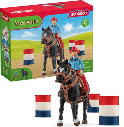 SCHLEICH Farm World Barrel Racing con Cowgirl 42576