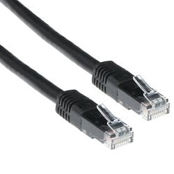 Cable patch UTP Cat6 Act negro de 3 m con conectores RJ45