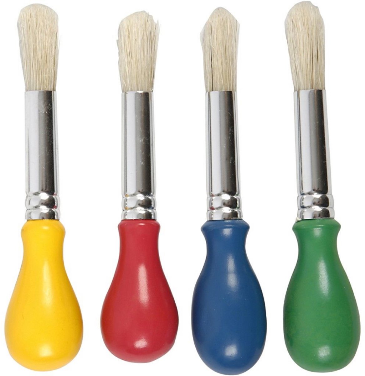 Cepillos para niños de Creativ Company, L: 11.5 cm, D 13 mm, B: 11 mm, redondo, 4 piezas 1 caja