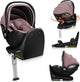 Lionelo moxie i-size set – autostoeltje met draaibare isofix-basis – autostoel rwf vanaf geboorte – bamboe stof – 360° rotatie – magnetische gordelhaakjes – dri-seat – hoofdsteun met memory foam – 4,3 kg – ademend wasbaar