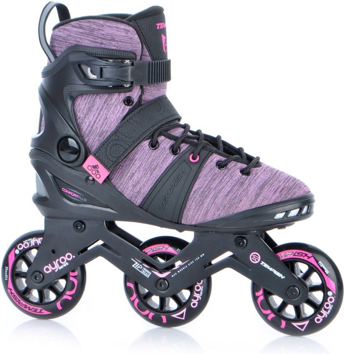 Tempish ayroo 3x90 dames skeelers – 3 wielen 90mm – fitness speed inline skates – zwart roze – maat 42