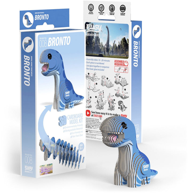 Eugy 3d puzzel - bronto - prehistorie - duurzaam - verzamel ze allemaal - 6 jaar