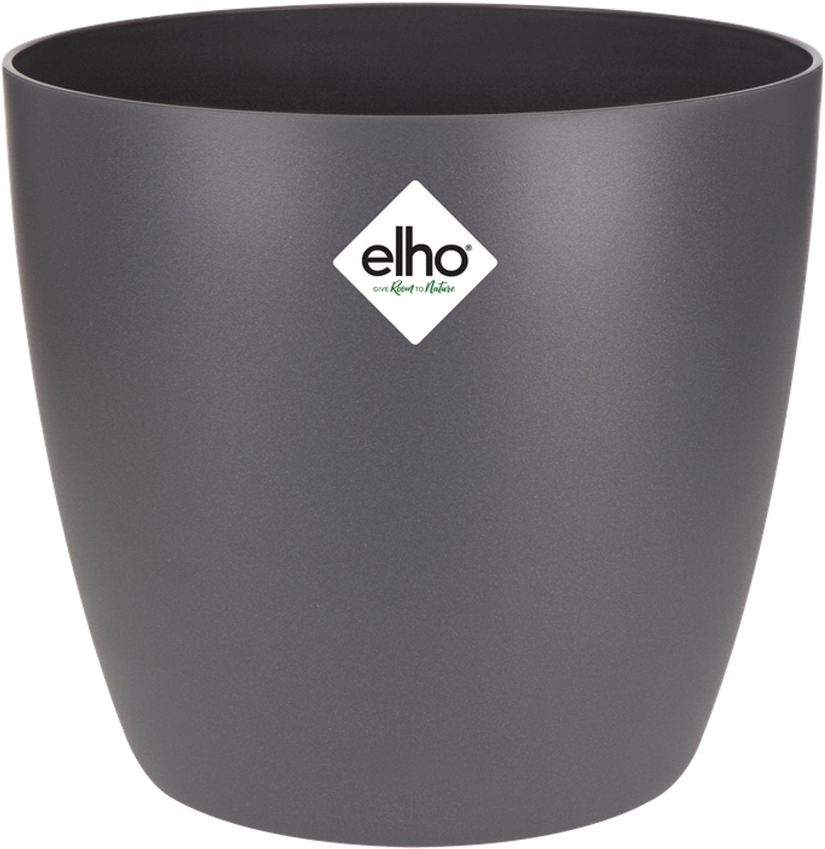 Elho brussels round 30 - macetero de interior - ø 29,5 x h 27,1 cm - antracita