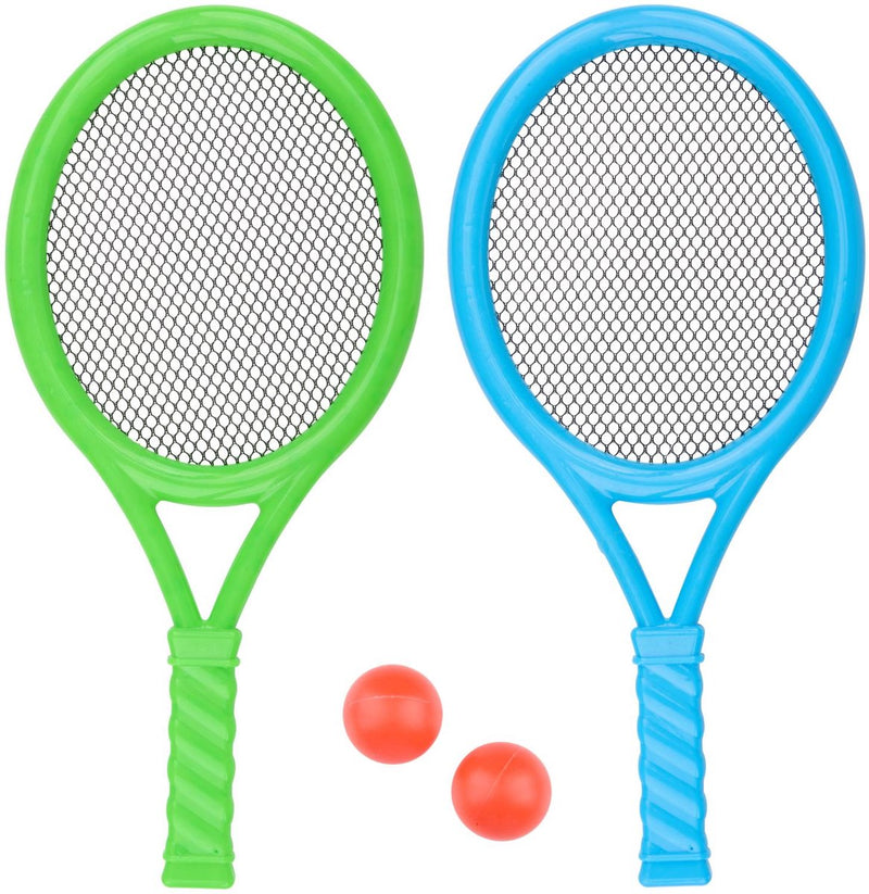 Eddy Toys set tennis 4 pezzi - set tennis con 2 racchette e 2 palline - set tennis per 2 giocatori - racchette leggere - giochi da esterno per giardino e spiaggia - articolo 29756