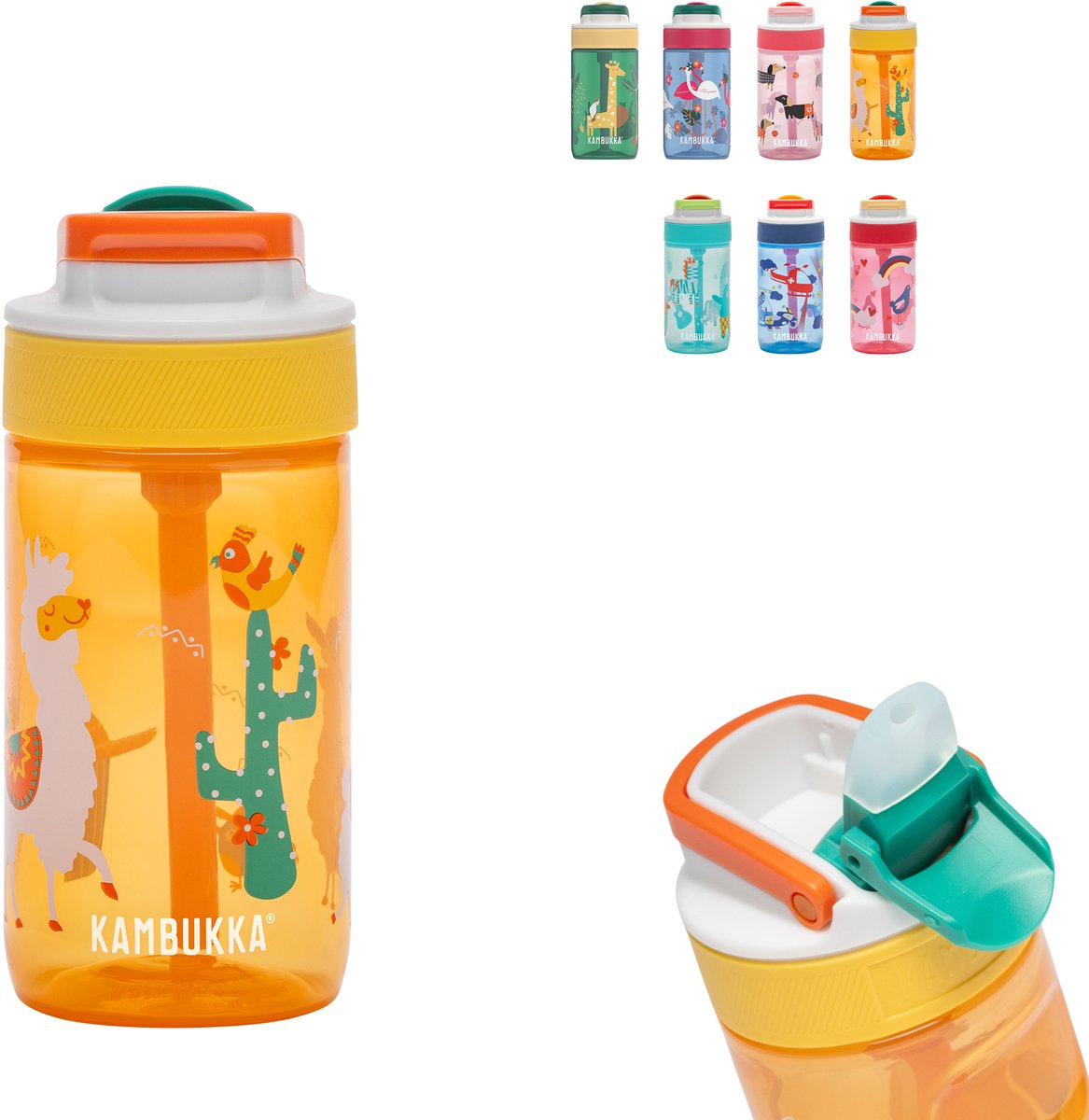 Borraccia Kambukka Lagoon per bambini parata messicana da 400 ml - con cannuccia integrata - borraccia per bambini - bicchiere per la scuola