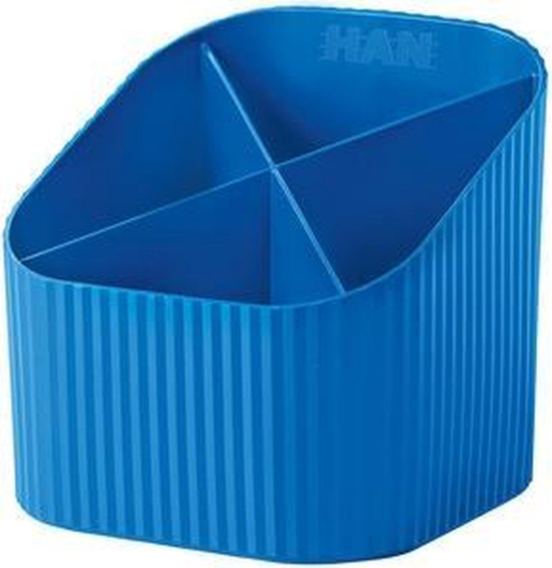Estuche para bolígrafos Han - re-x-loop - 4 compartimentos - azul - 100% material reciclado - ha-17238-914