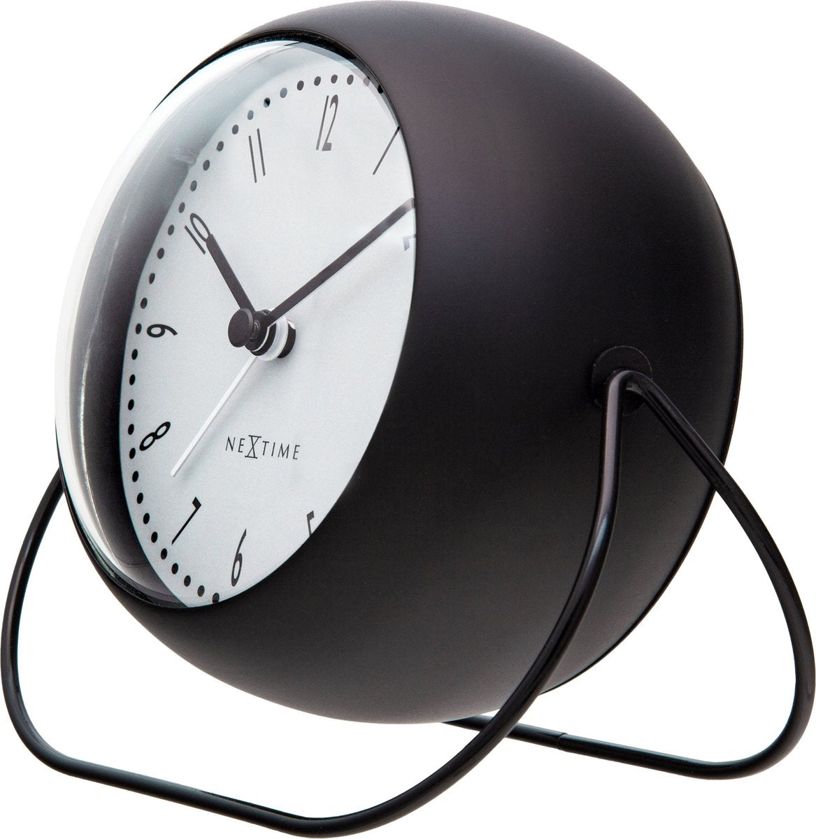 Sveglia a bolle Nexttime – sveglia da tavolo – 14 × 12 × 8 cm – metallo – nera – silenziosa