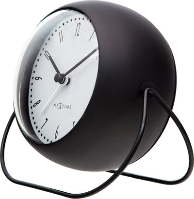 Nexttime bubble alarm clock – table alarm clock – 14 × 12 × 8 cm – metal – black – silent