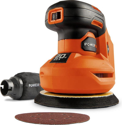 Levigatrice eccentrica a batteria Powerplus dual power powdp50400 - 20v, carta vetrata ᴓ125mm - 24000min-1 - senza batteria e caricabatterie, con 1 acc.