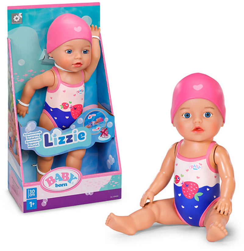 Baby Born Swimming Doll Lizzie 30 cm, giocattoli da bagno per bambini.