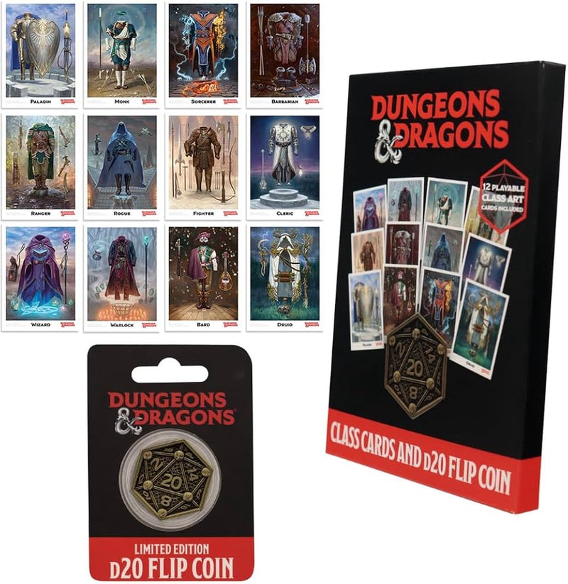 Dungeons and Dragons Dungeons Dragons: carte classe e moneta lanciabile d20