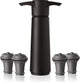 Vacuvin vacu vin wine saver zwart | vacuüm wijnpomp | 4 vacuum wine stoppers