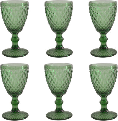 Medard de noblat - diamond - wijnglas 20 cl - groen - 6 delig